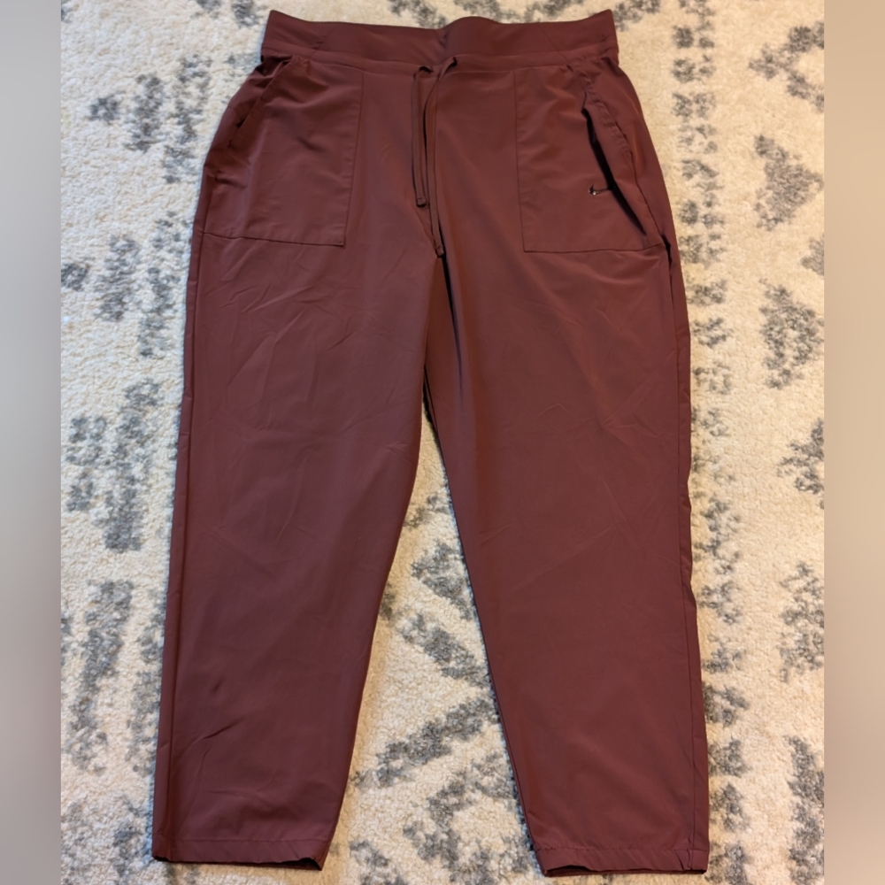 Nike Bliss Luxe 7/8 Training Jogger – Size Large, Burgundy-Brown (CU4603-273) - Picture 11 of 12